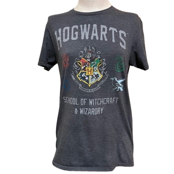 Harry Potter Medium Hogwarts Gray Graphic Tee - Picture 1 of 5
